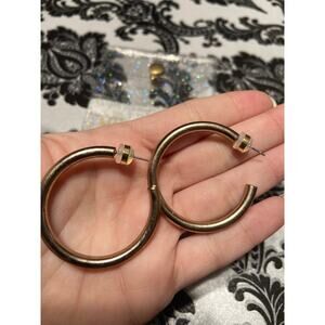 Melanie Clara bronze colored enamel hoop earrings